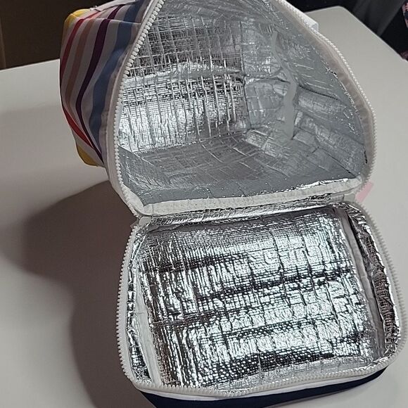 NEW KATE SPADE PICNIC COOLER INSULATED RAINBOW STRIPE WATER RESISTANT TRAVEL BAG - Picture 8 of 11